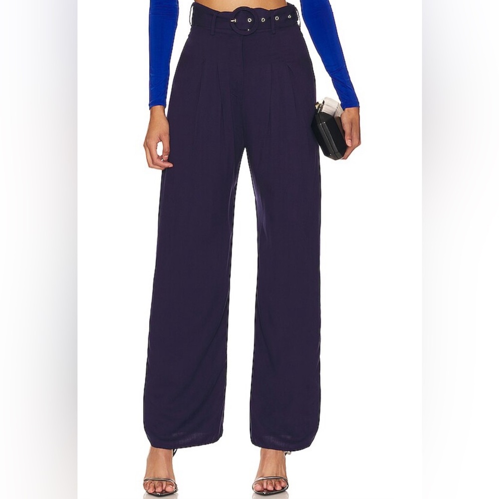 MORE TO COME || Eliza Wide Leg Belted Pant in Navy - SZ XXS ✨NWT✨
